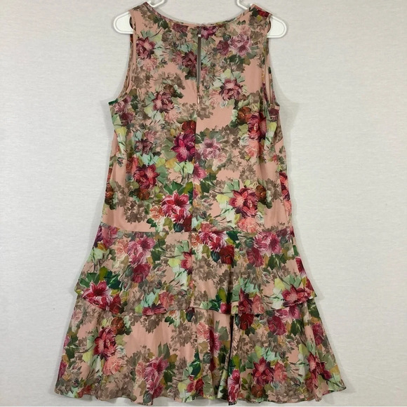 Adrianna Papell Floral Layered V-Neck Dress size 8 - Picture 10 of 12